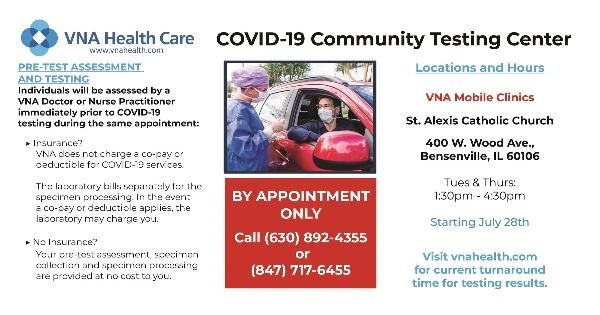 Covid-19 Testing- Bensenville FB-Eng