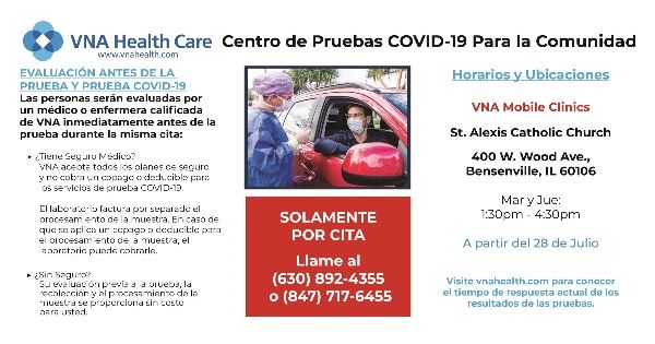 Covid-19 Testing- Bensenville FB-Spanish