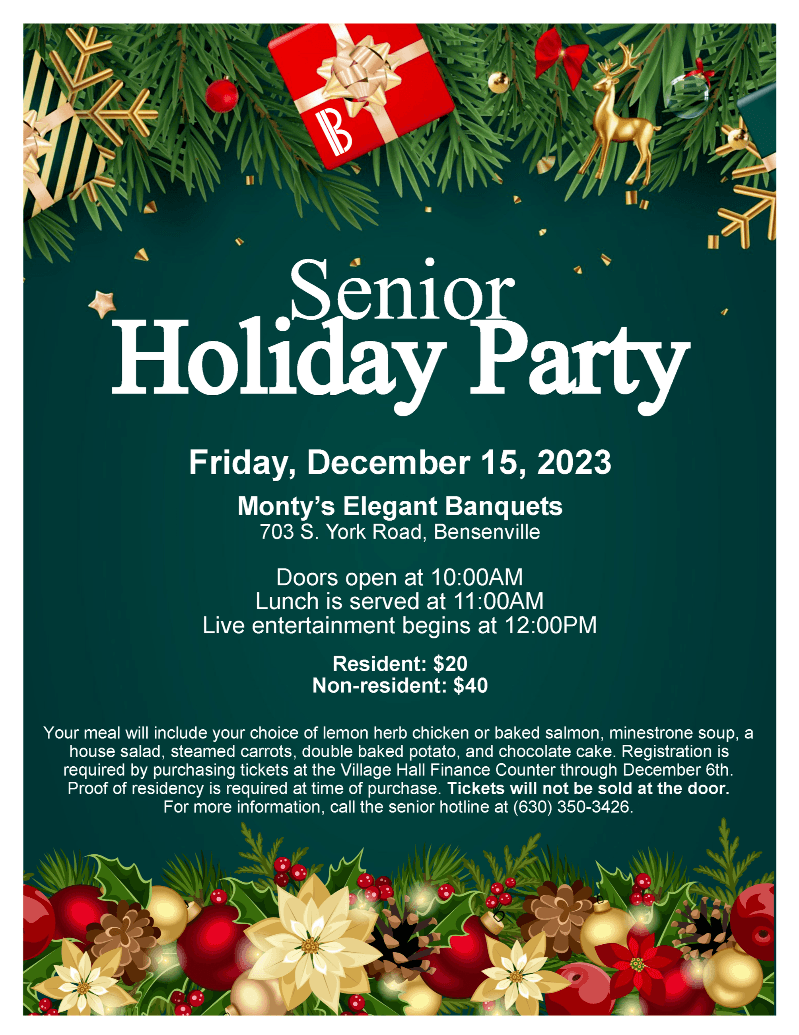 Senior Holiday Party Flyer 2023